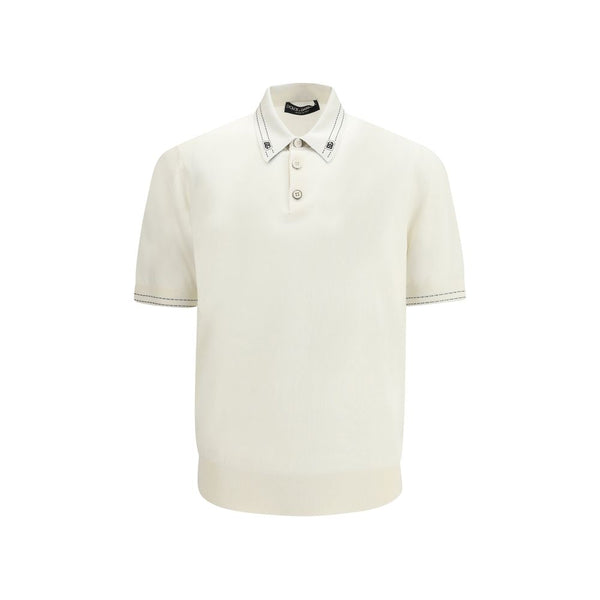 Dolce & Gabbana 100% Silk polo shirt in beige