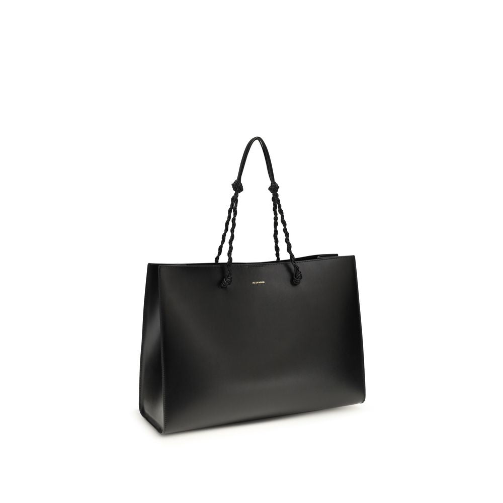 Jil Sander 100% Calf Leather Bos Taurus shoulder bag in black — view 2