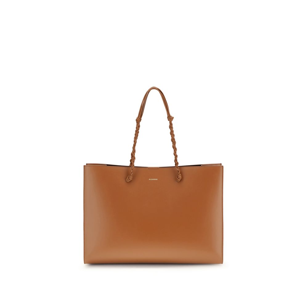 Jil Sander 100% Calf Leather Bos Taurus tote bag in brown