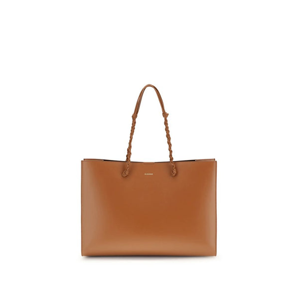 Jil Sander 100% Calf Leather Bos Taurus tote bag in brown