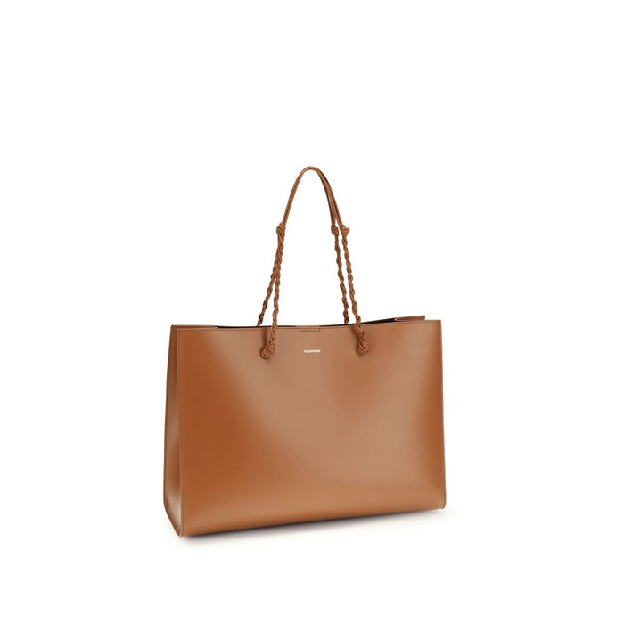 Jil Sander 100% Calf Leather Bos Taurus tote bag in brown — view 2