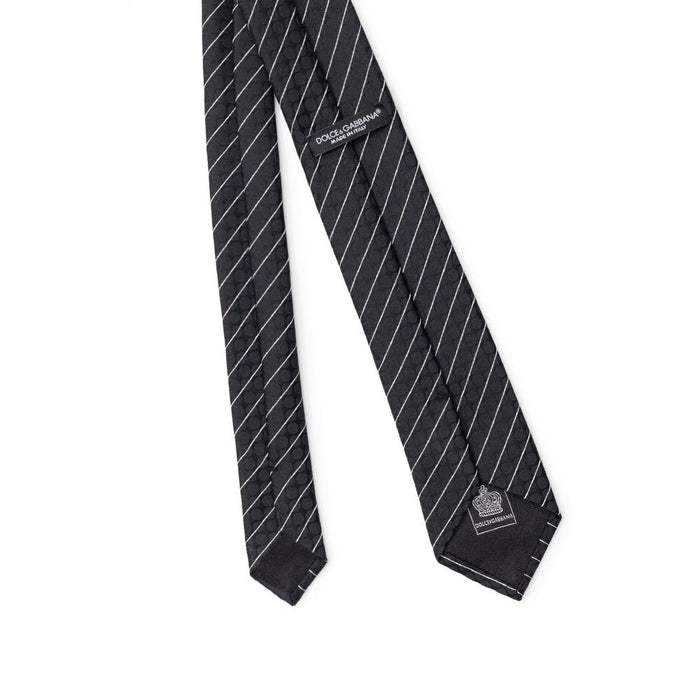 Dolce & Gabbana 64% polyester necktie in black — view 2