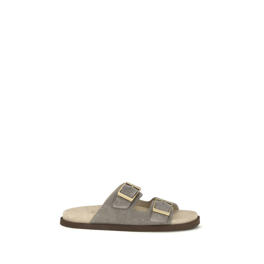 Brunello Cucinelli UPPER 100% Calf Leather Bos Taurus SOLE 100% Rubber sandals in gray