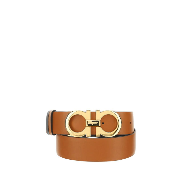 Ferragamo 100% Calf Leather Bos Taurus belt in brown