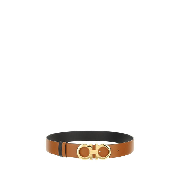 Ferragamo 100% Calf Leather Bos Taurus belt in brown — view 2