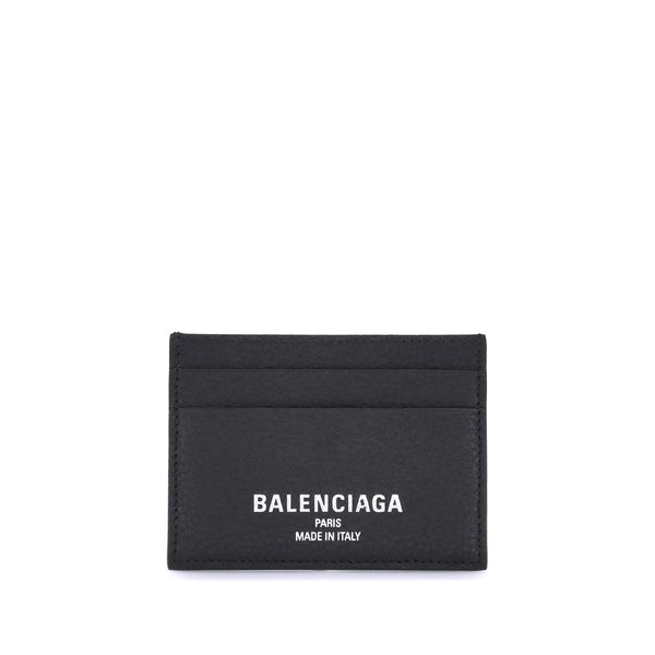 Balenciaga 100% calfskin leather card case in black