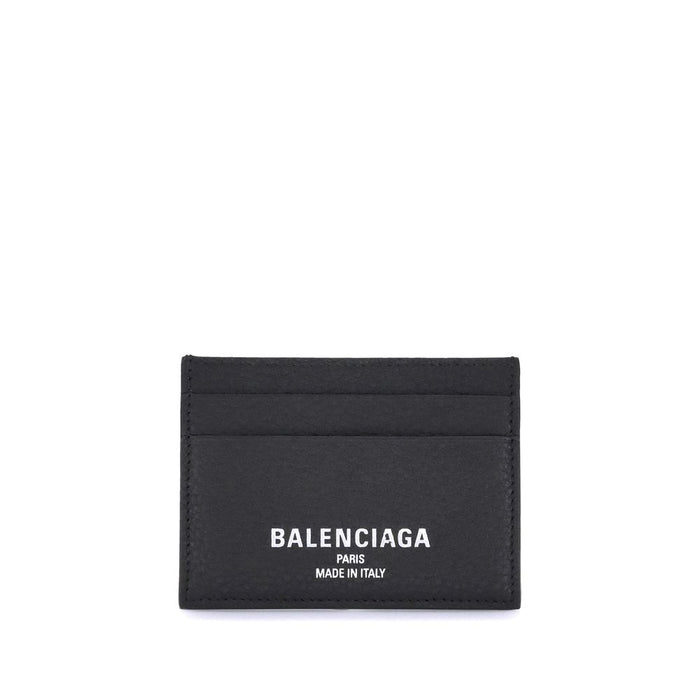 Balenciaga 100% calfskin leather card case in black