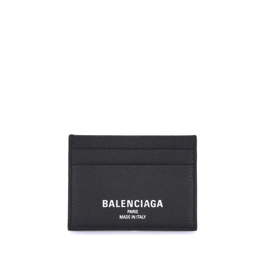 Balenciaga 100% calfskin leather card case in black