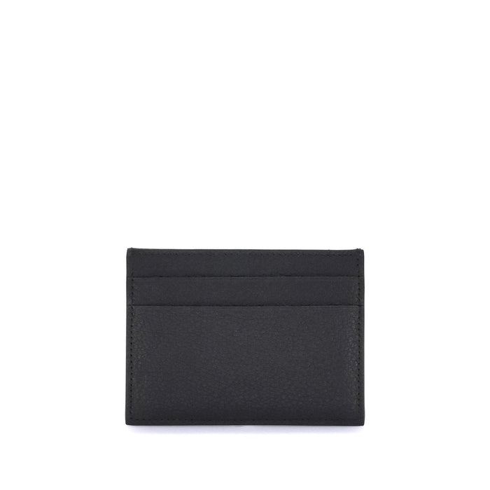 Balenciaga 100% calfskin leather card case in black — view 2