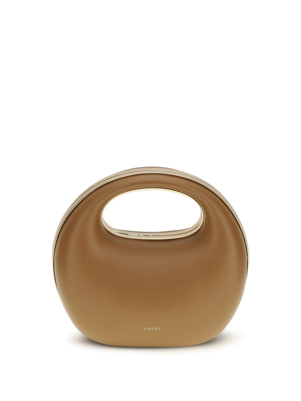 Sacai 100% Calf Leather Bos Taurus top handle bag in camel