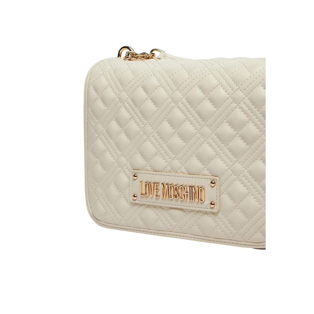 Beige Polyethylene Handbag Bag