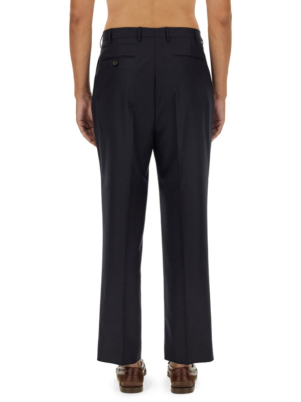 Wool Pants Blue Trousers