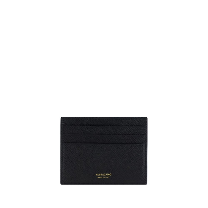 Ferragamo 100% Calf Leather Bos Taurus card case in black — view 2