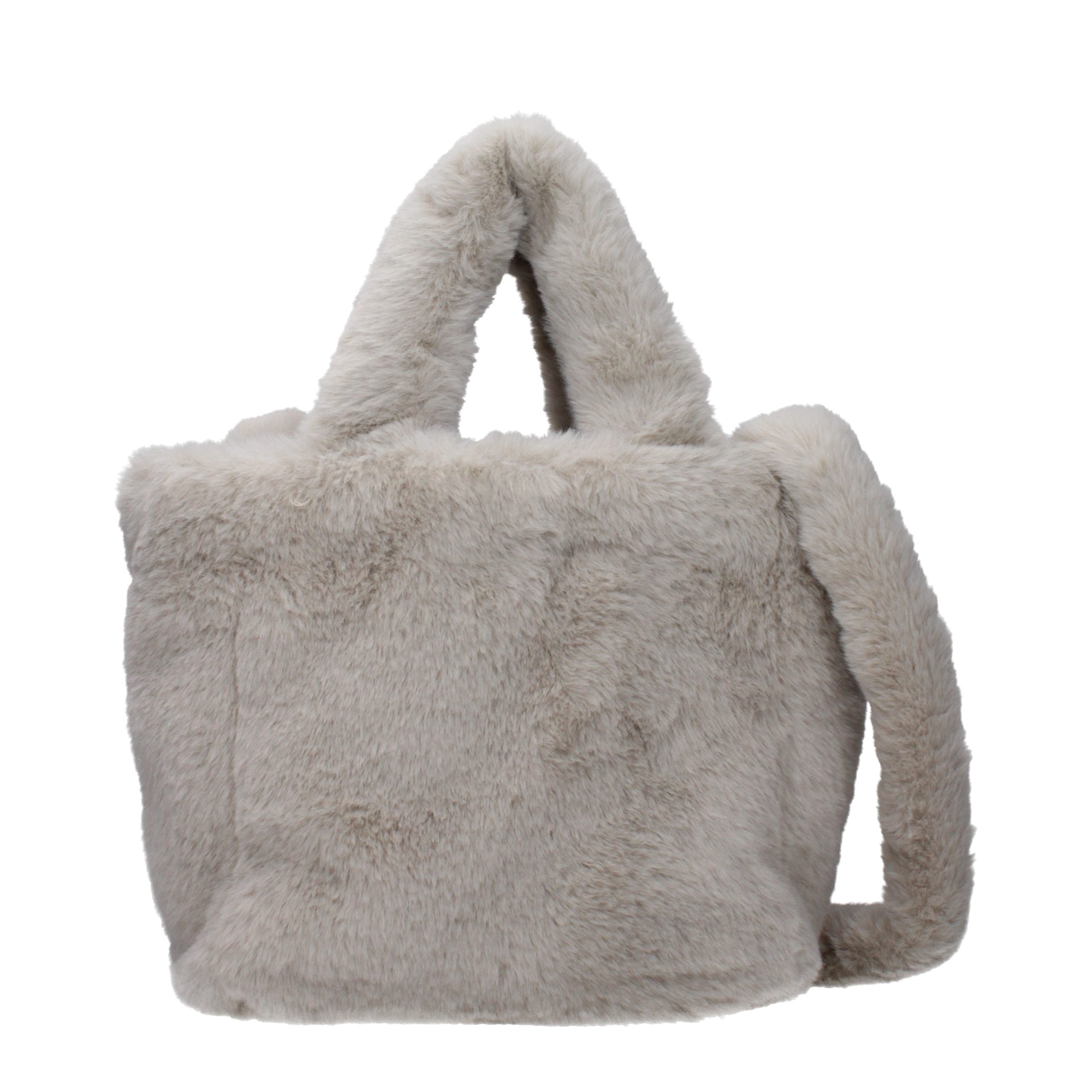 Gray Fur Handbag Bag