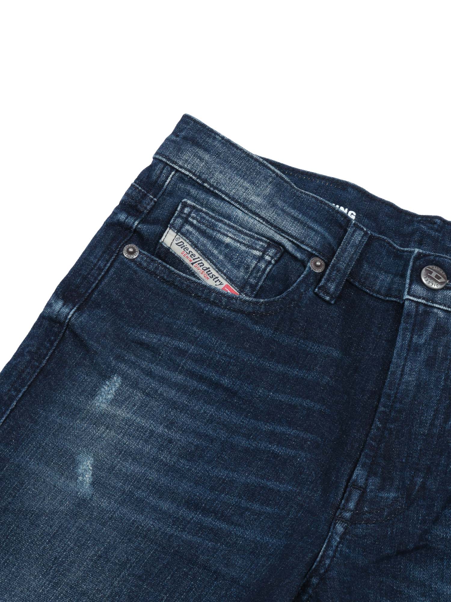 5 Pockets Blue Cotton Elastane Jean