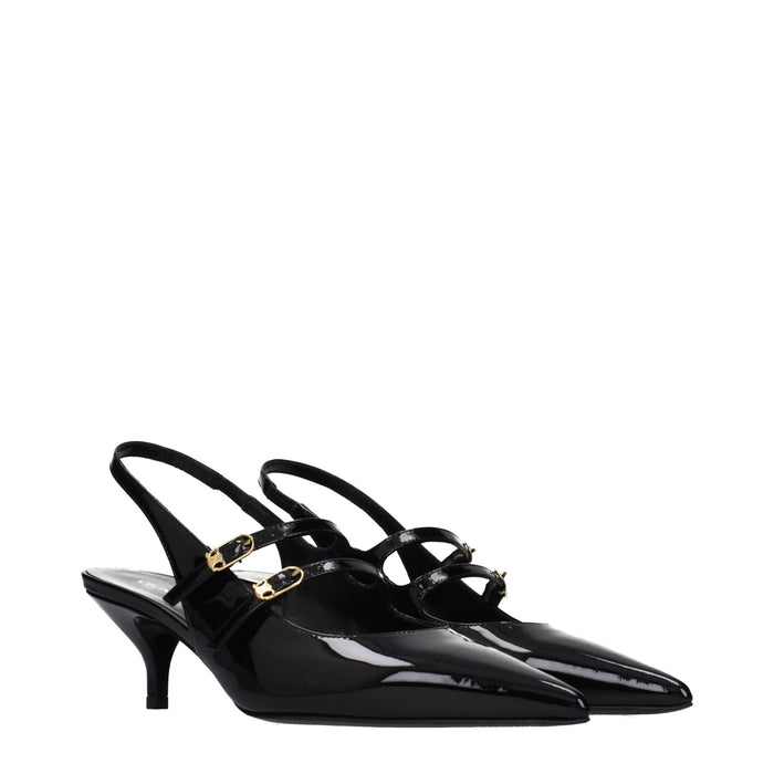 Celine Patent leather slingback heel in black — view 2