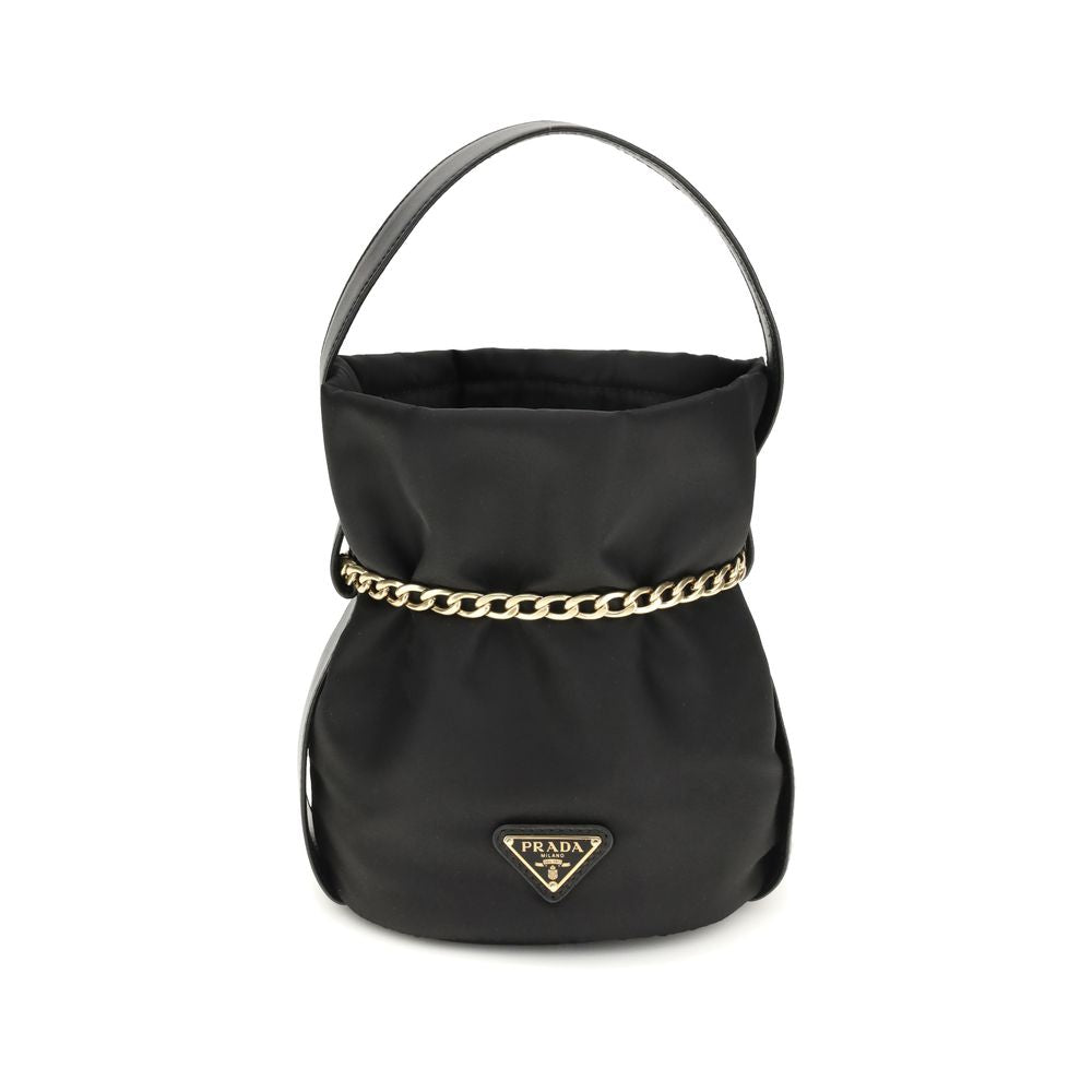 Black Recycled Polyamide Backet Bag