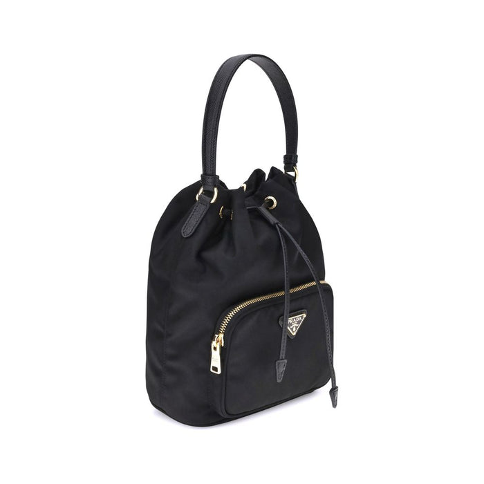 Black Recycled Polyamide Backet Bag