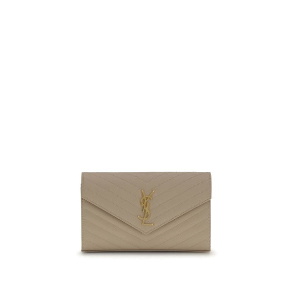 Saint Laurent 100% Calf Leather Bos Taurus shoulder bag in beige