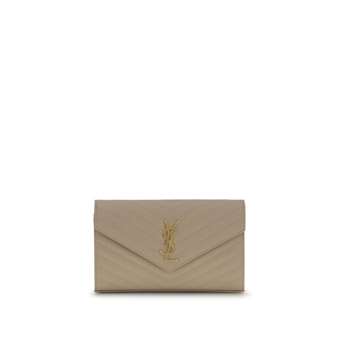Saint Laurent 100% Calf Leather Bos Taurus shoulder bag in beige