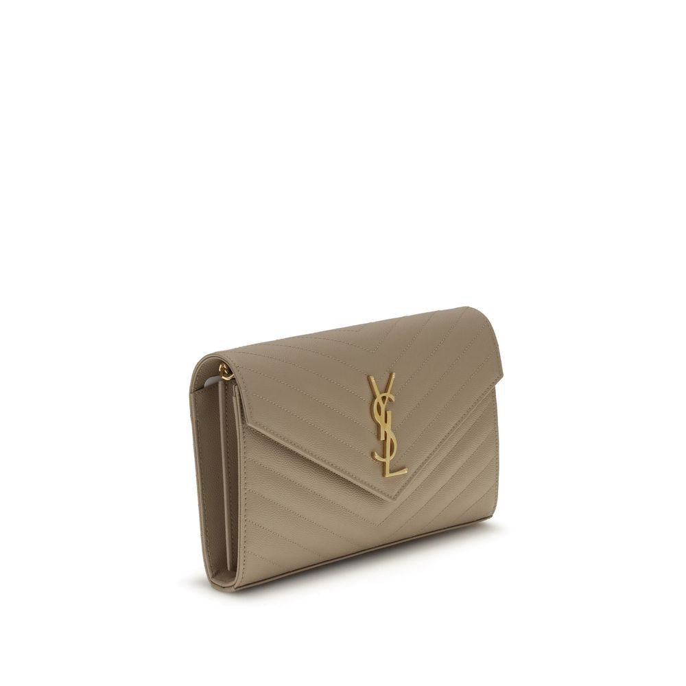 Saint Laurent 100% Calf Leather Bos Taurus shoulder bag in beige — view 2