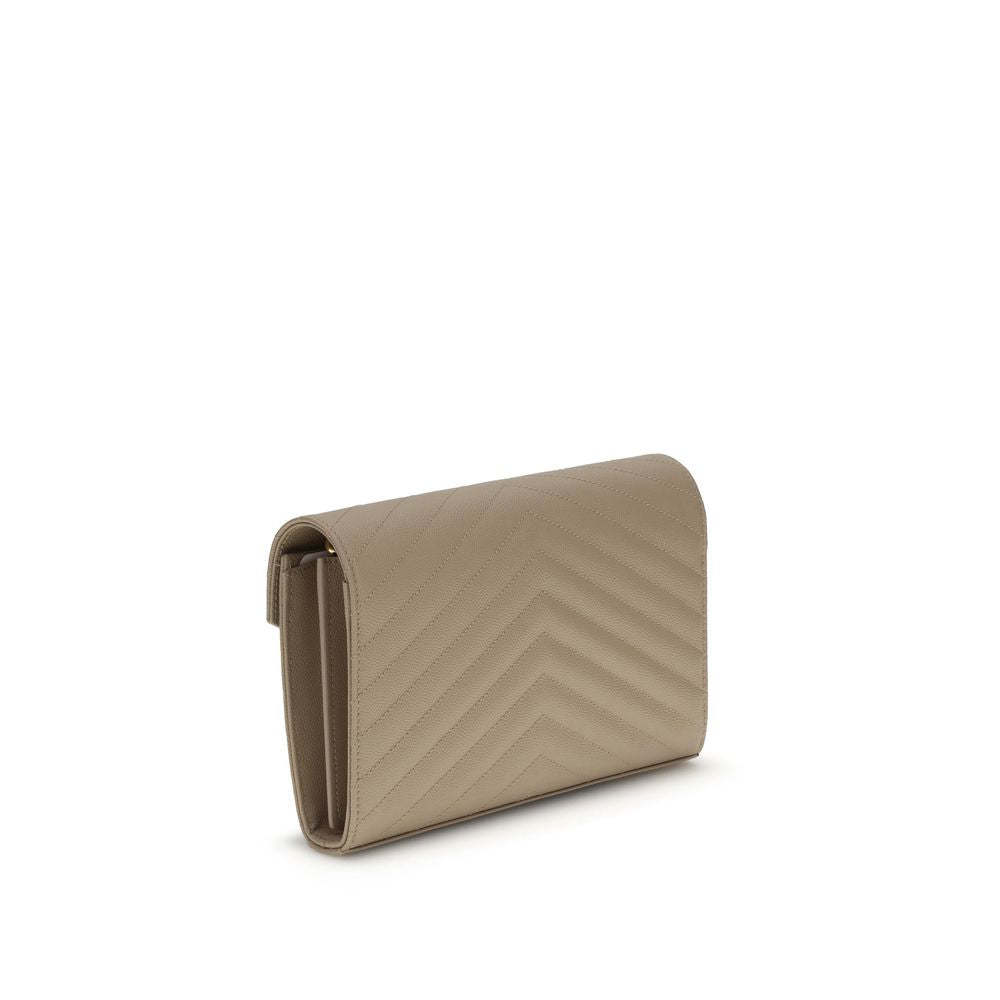 Saint Laurent 100% Calf Leather Bos Taurus shoulder bag in beige — view 3