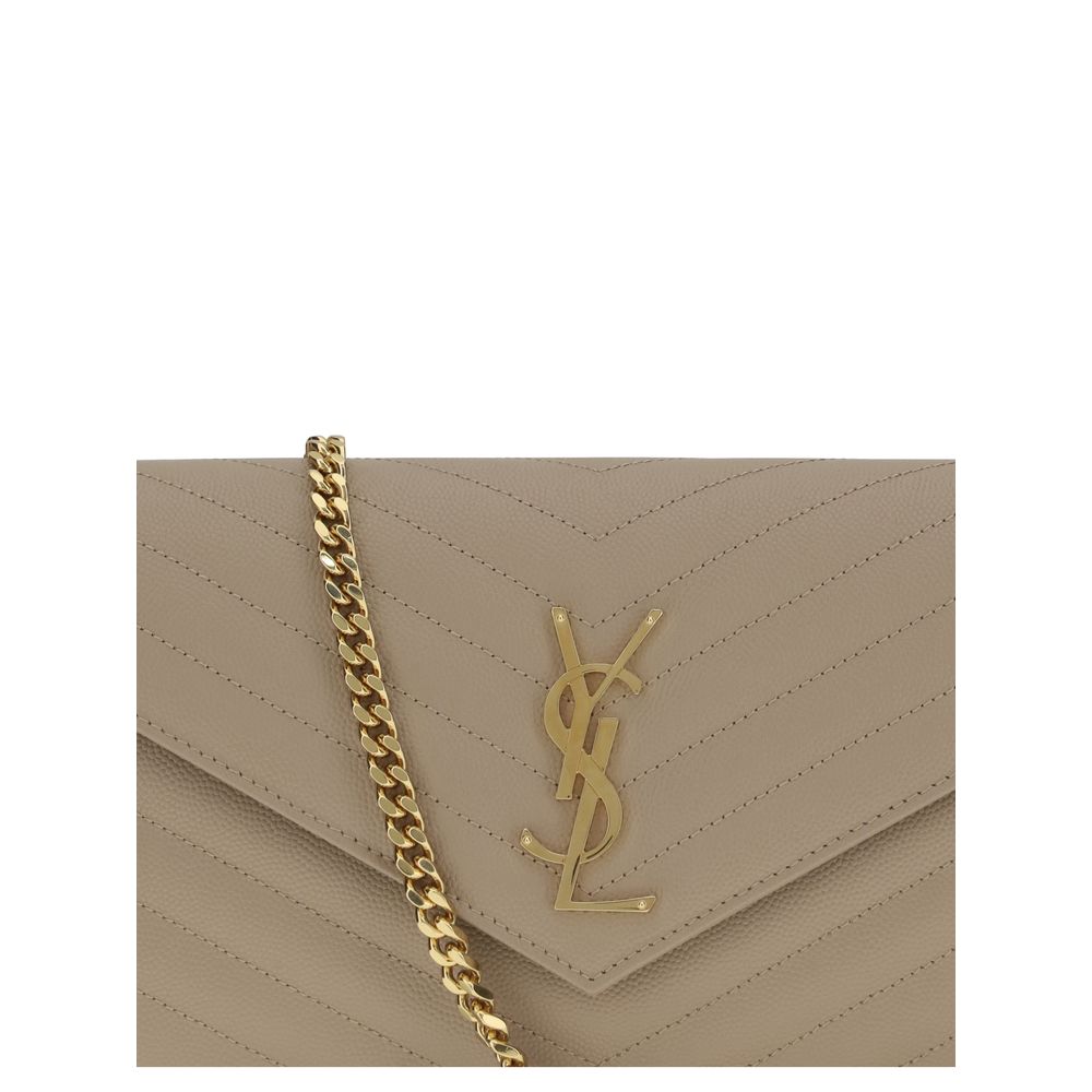 Saint Laurent 100% Calf Leather Bos Taurus shoulder bag in beige — view 4