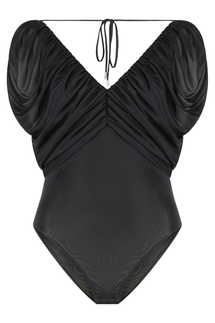 Beccafico Nylon Bodysuit Black Polyester; Nylon; Elastane Tops