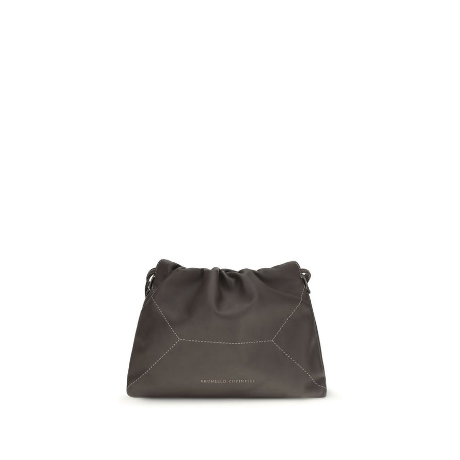 Brunello Cucinelli 100% Calf Leather Bos Taurus shoulder bag in brown