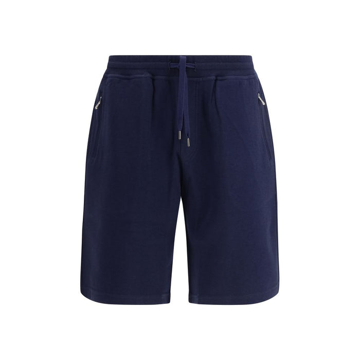 Brunello Cucinelli 65% Cotton bermuda shorts in navy