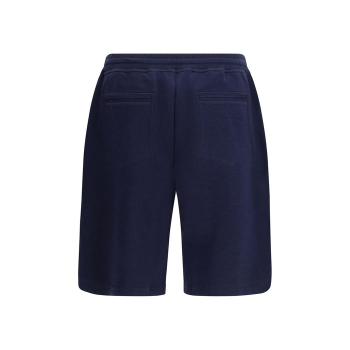 Brunello Cucinelli 65% Cotton bermuda shorts in navy — view 2