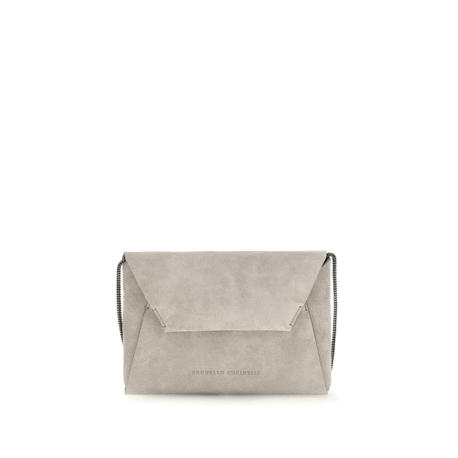 Brunello Cucinelli 100% Calf Leather Bos Taurus clutch in gray