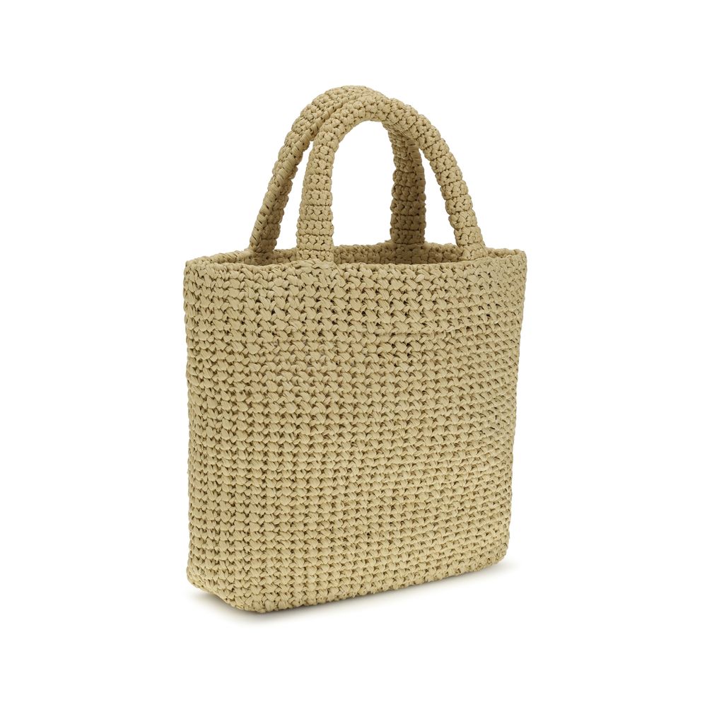 Beige Viscose Handbag Bag