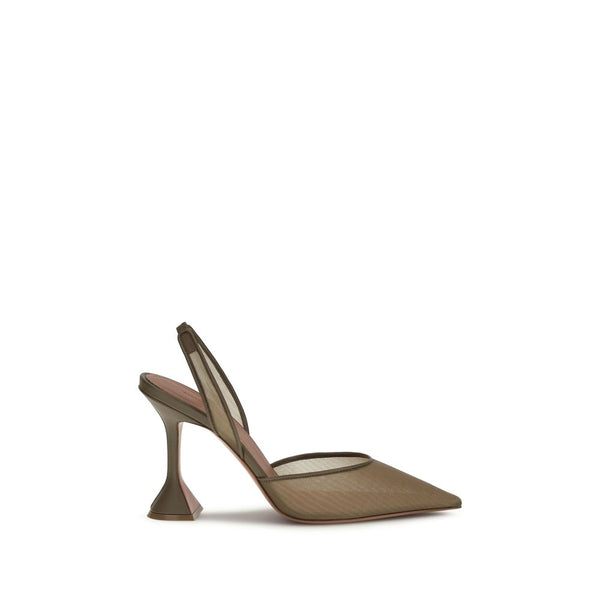 Amina Muaddi Upper: 100% Fabric; Sole: 100% Calf Leather Bos Taurus heel in brown