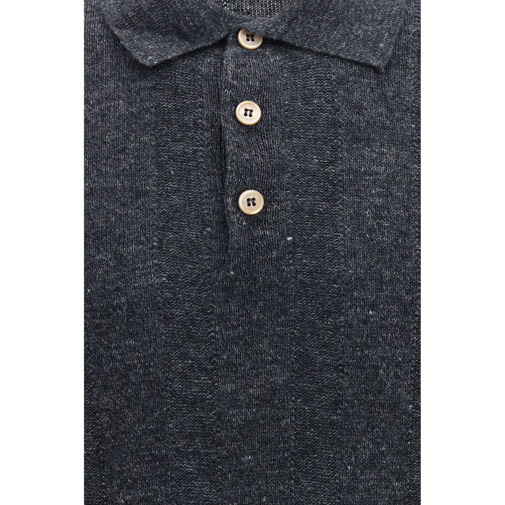 Brunello Cucinelli 100% Cotton polo in gray — view 3