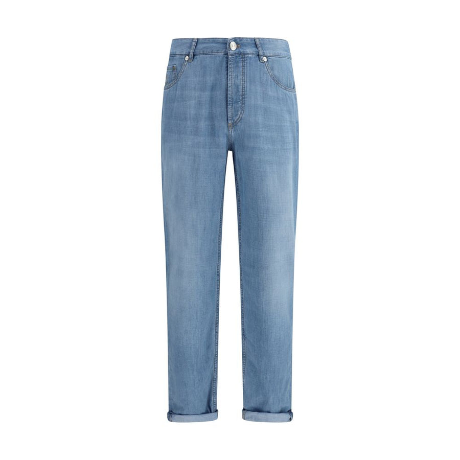 Blue Cotton Relaxed Fit Jeans Clothing
