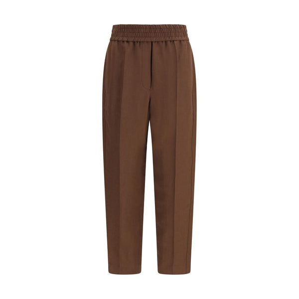 Brunello Cucinelli 73% Viscose trousers in brown