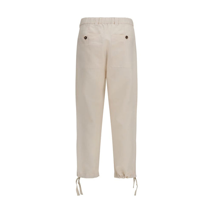 Brunello Cucinelli 54% Linen 46% Cotton trousers in beige — view 2