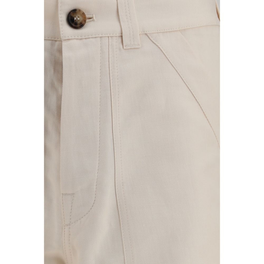 Brunello Cucinelli 54% Linen 46% Cotton trousers in beige — view 3