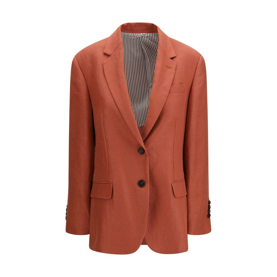 Brunello Cucinelli 100% Linen blazer in orange