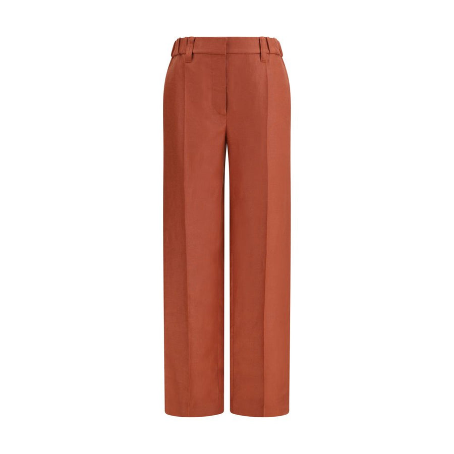 Brunello Cucinelli 100% Linen trousers in orange