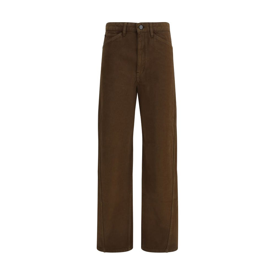 Lemaire 100% Cotton trousers in brown