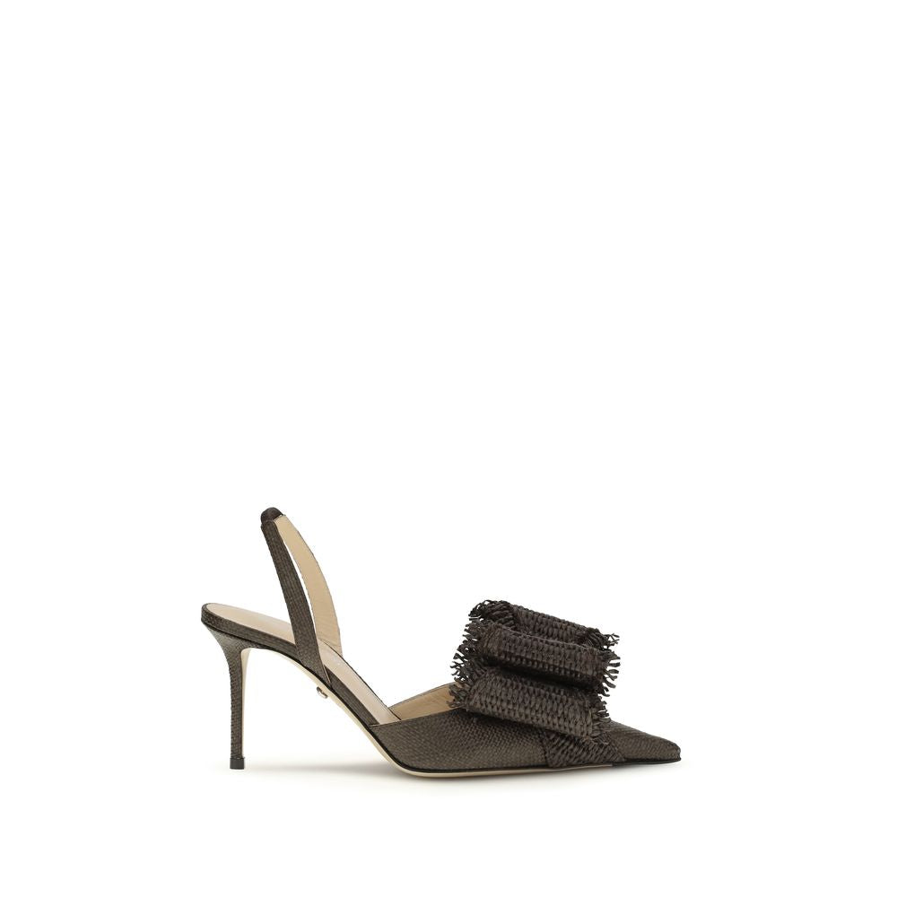 Mach & Mach Upper: 100% Raffia; Sole: 100% Calf Leather pump in brown