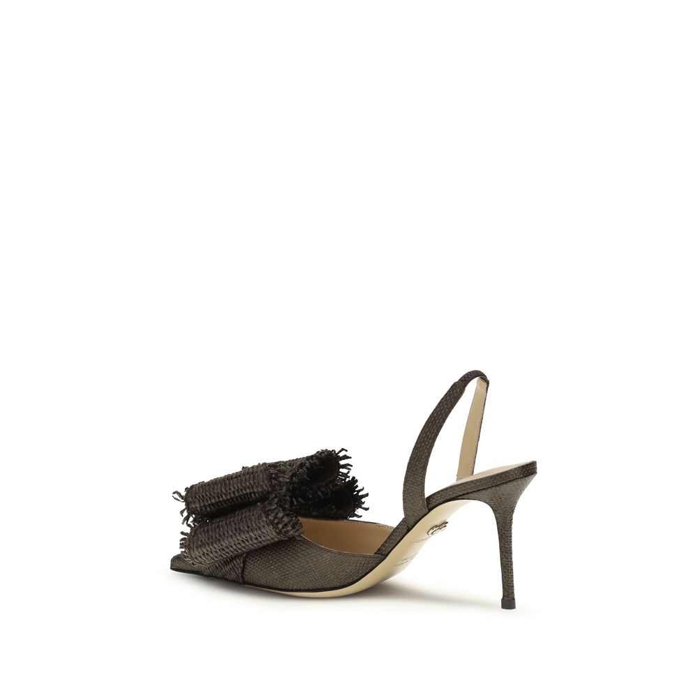 Mach & Mach Upper: 100% Raffia; Sole: 100% Calf Leather pump in brown — view 3