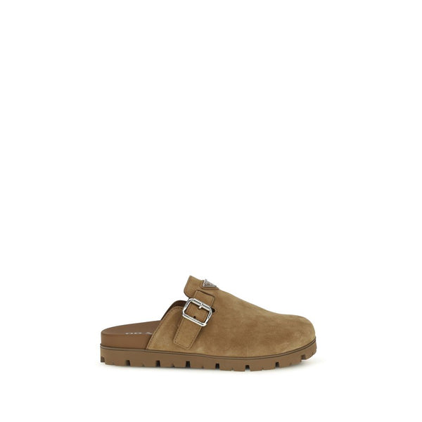 Prada 100% Calf Leather Bos Taurus mule in beige