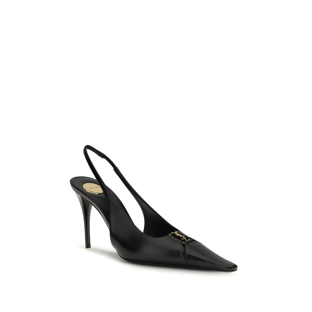 Saint Laurent UPPER 100% Calf Leather Bos Taurus SOLE 100% Calf Leather Bos Taurus heel in black — view 2
