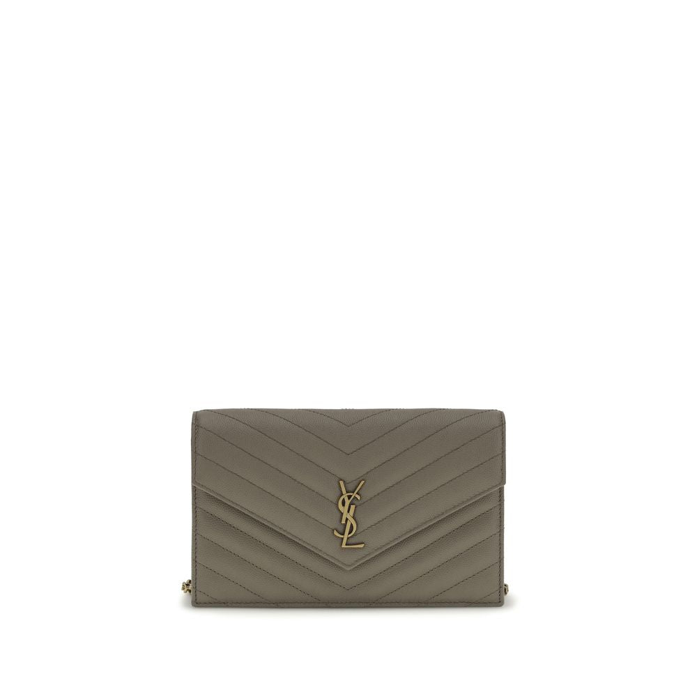 Saint Laurent 100% Calf Leather (Bos Taurus) wallet in gray