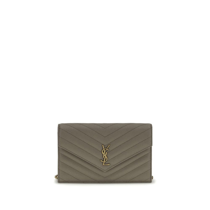 Saint Laurent 100% Calf Leather (Bos Taurus) wallet in gray
