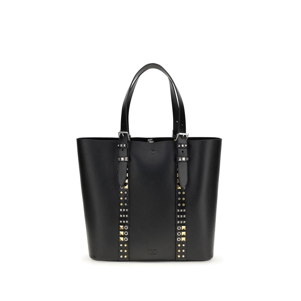Valentino Garavani 100% Calf Leather Bos Taurus tote bag in black