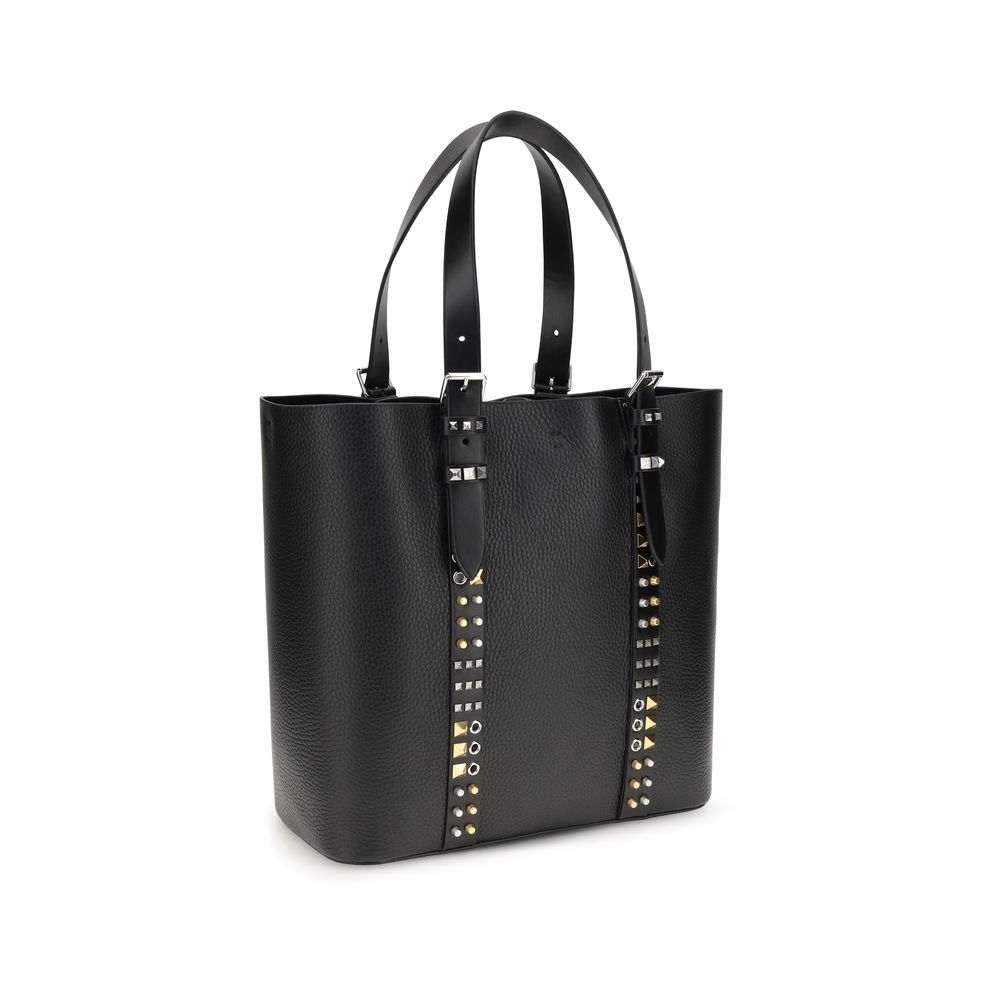 Valentino Garavani 100% Calf Leather Bos Taurus tote bag in black — view 3